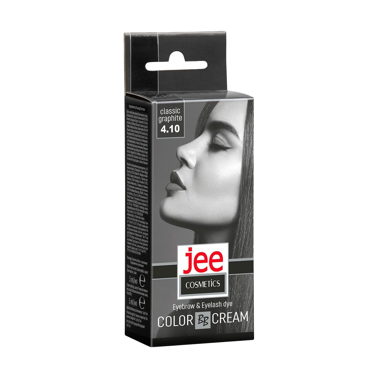 Крем-фарба для брів та вій Jee Cosmetics Eyebrow &amp; Eyelash Dye Color Cream 4.10 Класичний графіт, 5 мл